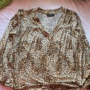 Lane Bryant Leopard Print V-Neck Top